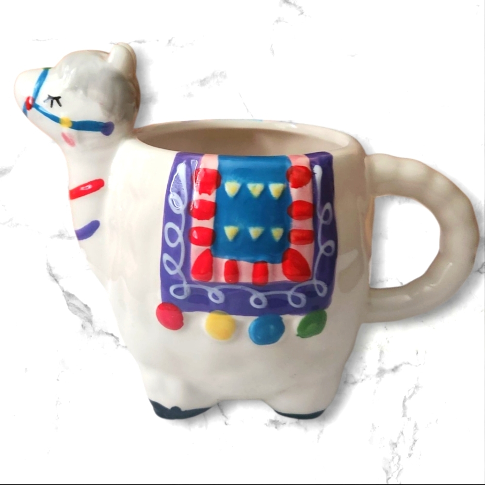 Colorful Llama Ceramic Mug For Coffee Or Tea. Very Cute!
